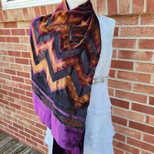Beautiful Elegant Wrap Scarf Silk Blend Velvet Lot of 2
